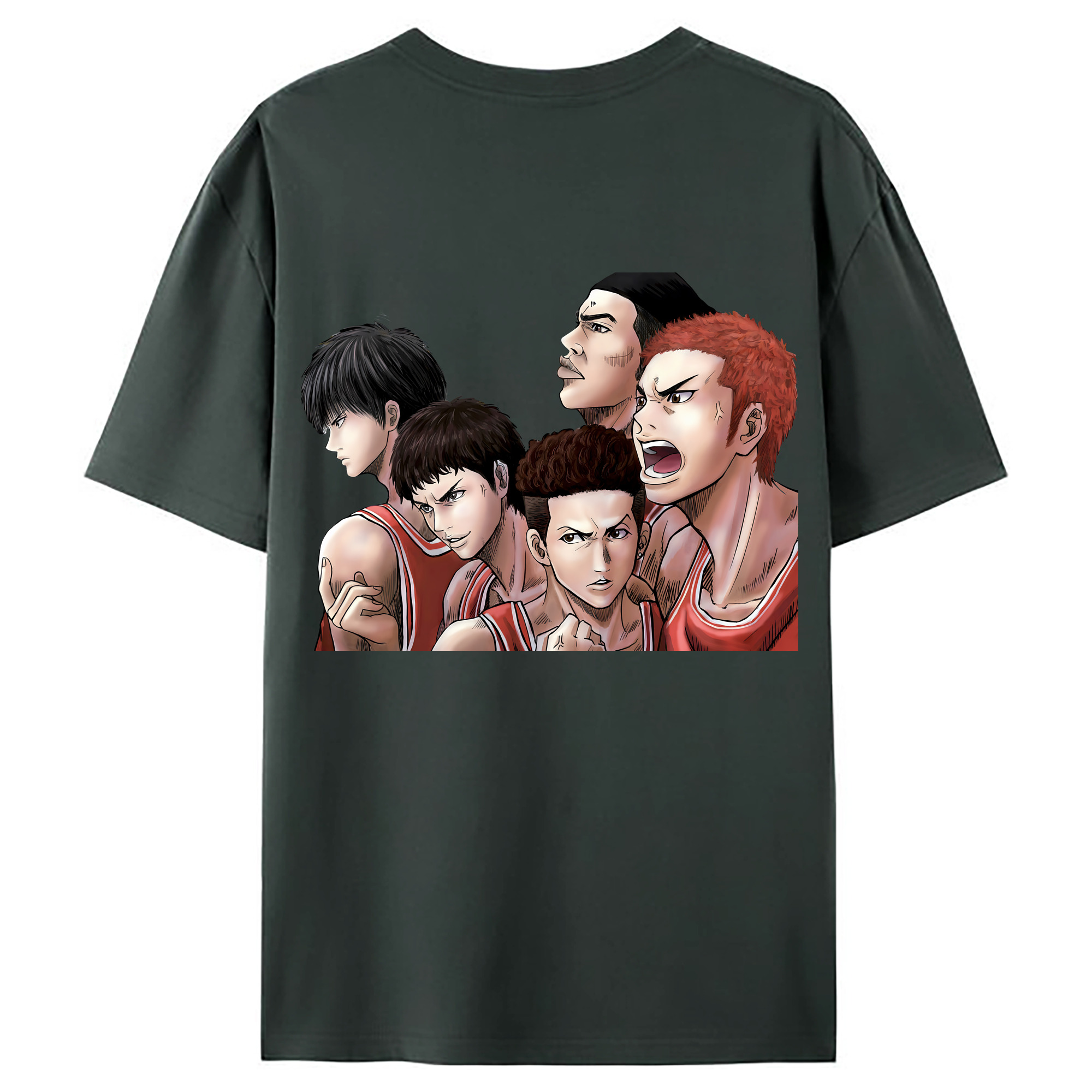 （画像用） SLAM DUNK／スラムダンク 綿100％ メンズ半袖Tシャツ（バックプリント） 通気性